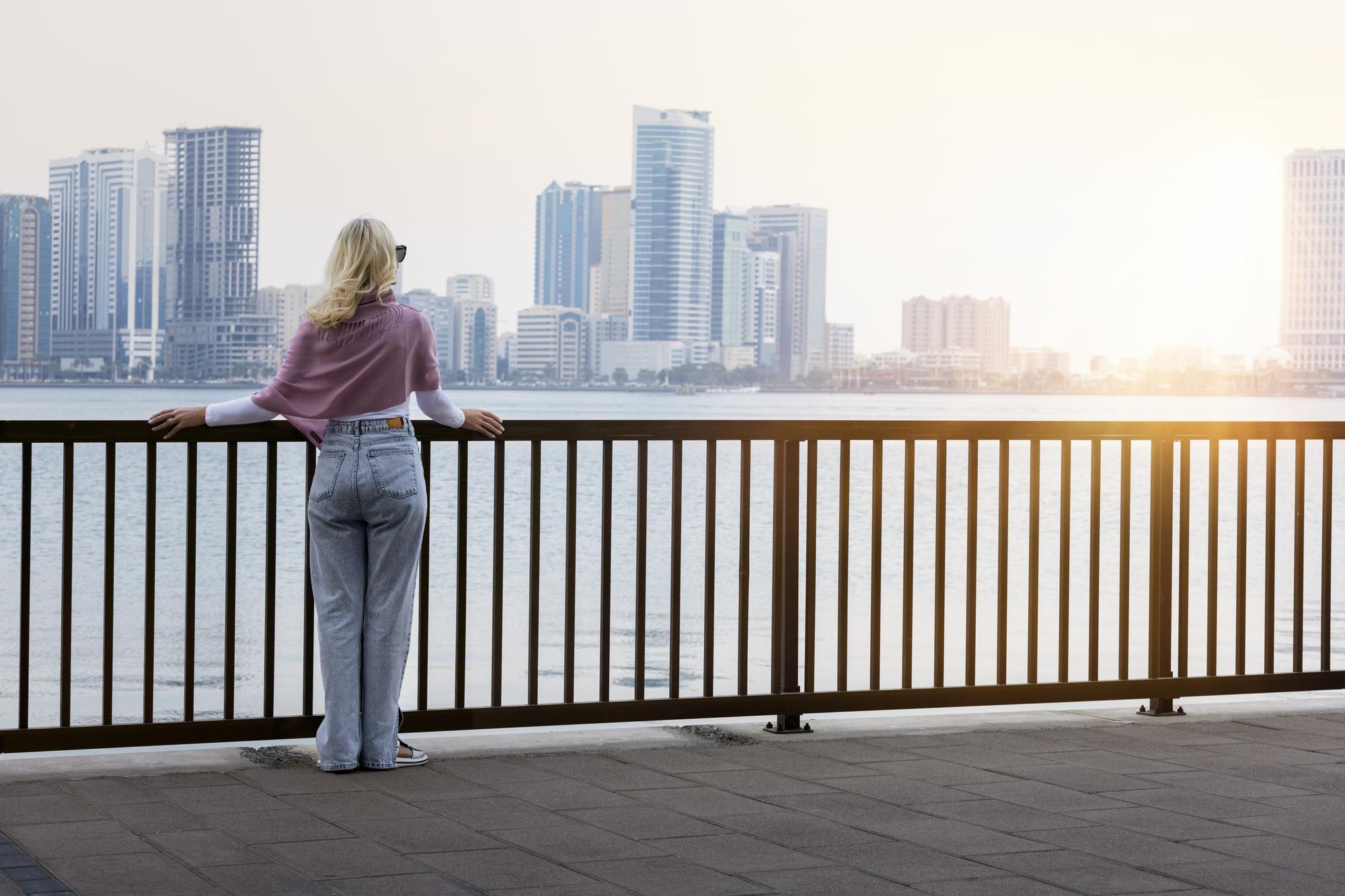 High-rise balcony overlooking neighborhood